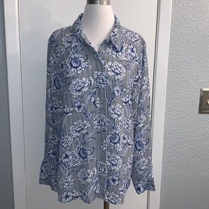 INC International Concepts Floral Button Down